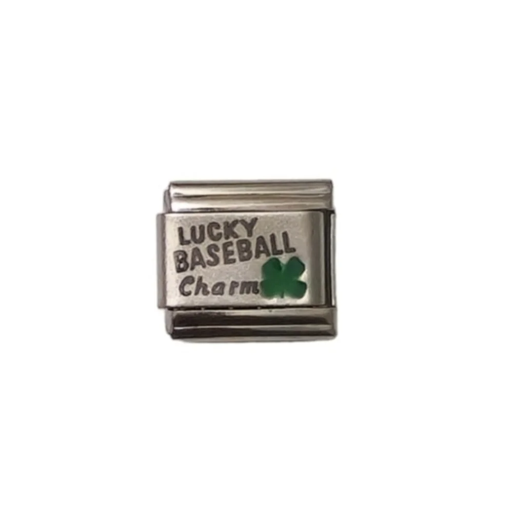 Italian Charmlink Lucky Baseball Charm🍀 for Charm Bracelet 9mm